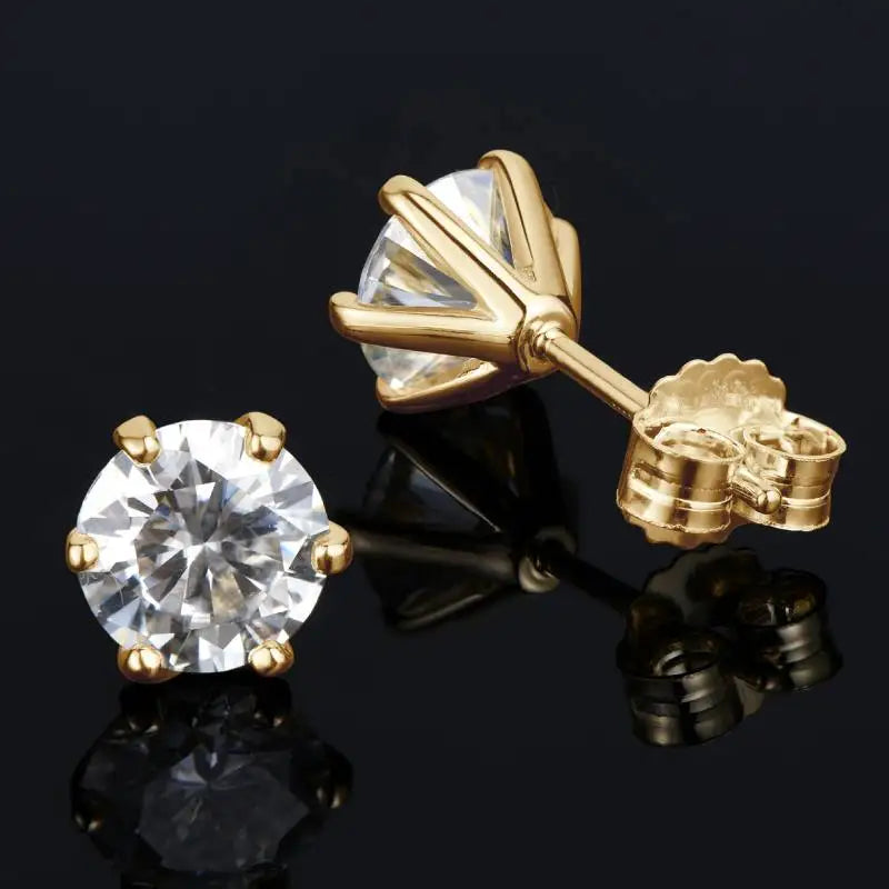 1CT 2CT 3CT D Color Moissanite Earrings Silver 925 Piercing Stud