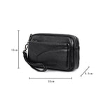 Genuine Leather Hand Bags For Men Large Capacity Money Purse Cell Mobile Phone Pocket Women Soft Double Zipper Male Clutch Bags - Imbasat