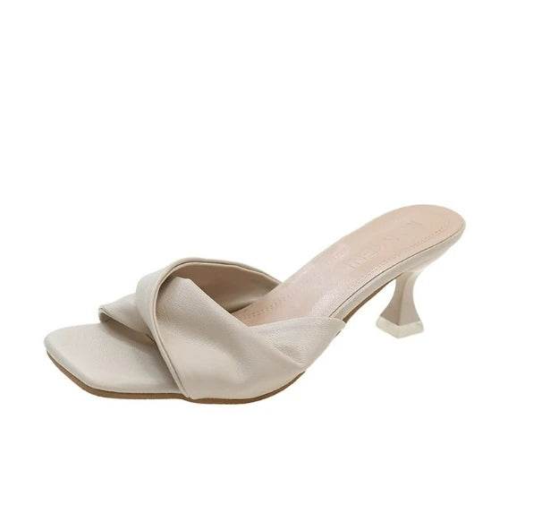 2024 Sexy Pointed Toe Mule High Heels Women Slipper Fashion Mixed Color Slip On Slides Summer Party Stripper Sandal Shoes - Imbasat