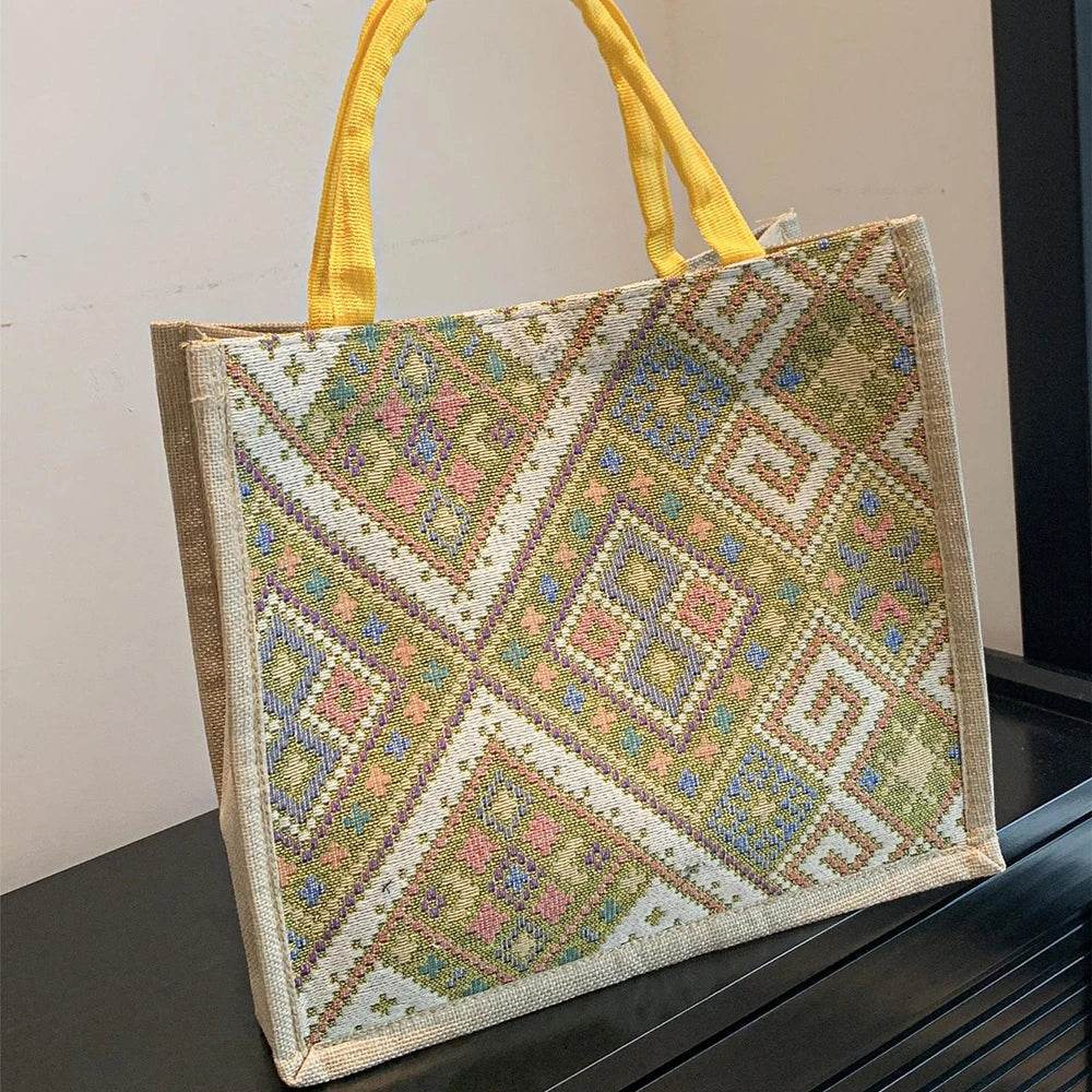 Women's Shoulder Bag Large Capacity Ethnic Style Handbag Retro Tote Bag - Imbasat