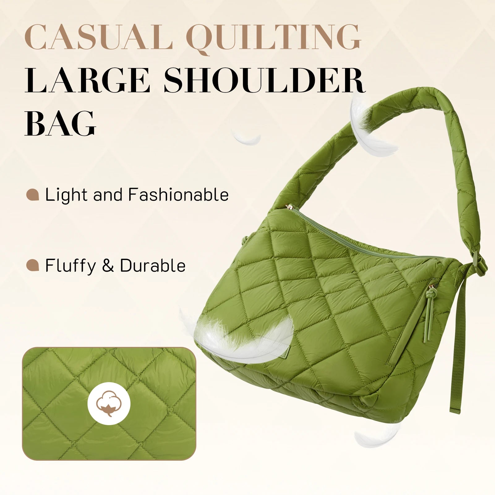 BAGSMART Missnine Quilted Puffer Bag for Women