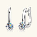 6.5mm D Moissanite Clip On Earrings 925 Sterling Silver