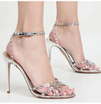 Sequined Crystal Spike High heels
