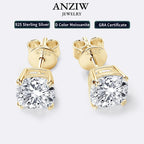 925 Silver Stud Earrings 3.0ctw. Cushion Cut Moissanite Square Earrings