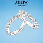 Anziw 3mm D Moissanite Full Eternity Thin Bands Stackable