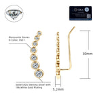 Anziw 1.52CTTW. Full Bezel Moissanite Earrings Climber