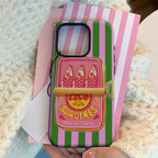 Sardines Green Pink Stripe iPhone Case Must-Have Double Layer Cover