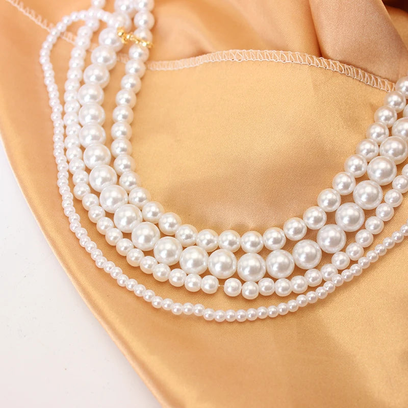 White Pearl Chokers Necklace