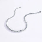 18k Gold Plated Half Tennis Bracelet 2mm 3mm Moissanite Cuban Bracelet