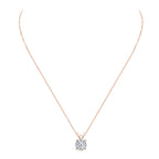 Anziw Rose Gold Plated Moissanite Pendant Necklace (1.0ct ) Sparking D Color Diamond 925