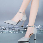 2022 Thick-heeled High-heeled Shoes Female Fairy Wind Summer New All-match Girl Pointed Toe Strap Sandals for Women’s - Imbasat