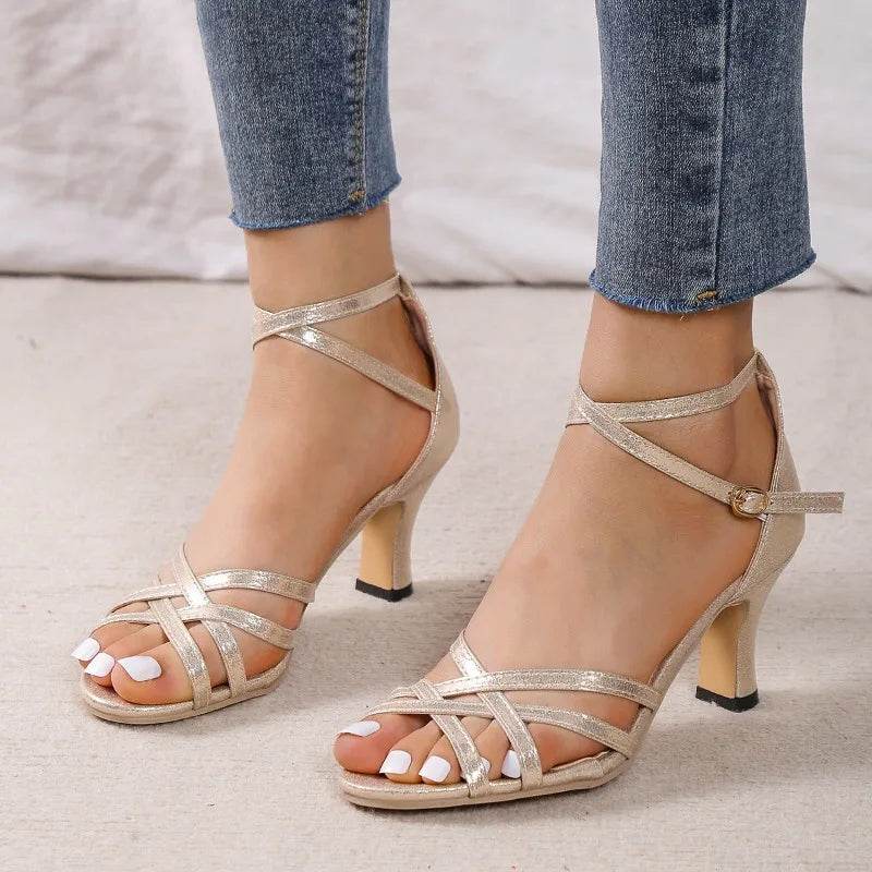 Design Women's Sandals 2024 High Quality Summer New Ladies High Heels Stylish Open Toe Fish Mouth Sandals Sandalias De Mujer - Imbasat