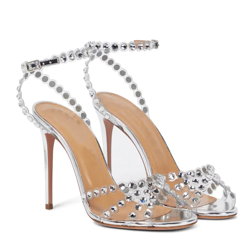 Sequined Crystal Spike High heels