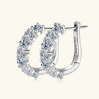 Anziw 2.76CTTW. Moissanite Earrings Luxury 925 Sterling Silver Hoop Stud Earrings