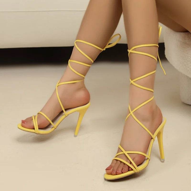 Women Round Toe Strap High-heeled Sandals Women Platform Slippers Female Summer Gold Fashion Sexy Pumps Flip Flops Zapatos Mujer - Imbasat