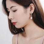 925 sterling silver Pearl Jewelry natural freshwater pearl drop earrings for women Silver Wedding Dangle Earring - Imbasat