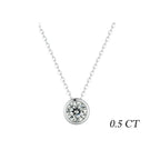 Carat Bazel Moissanite Necklace 925 Sterling Silver