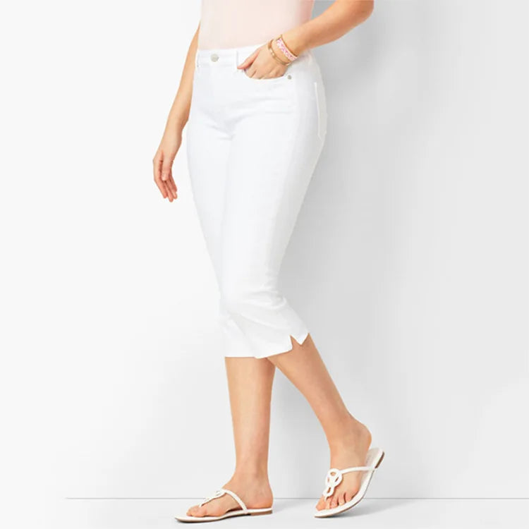 Summer Woman's Jeans Cropped Trousers Skinny Knee Length