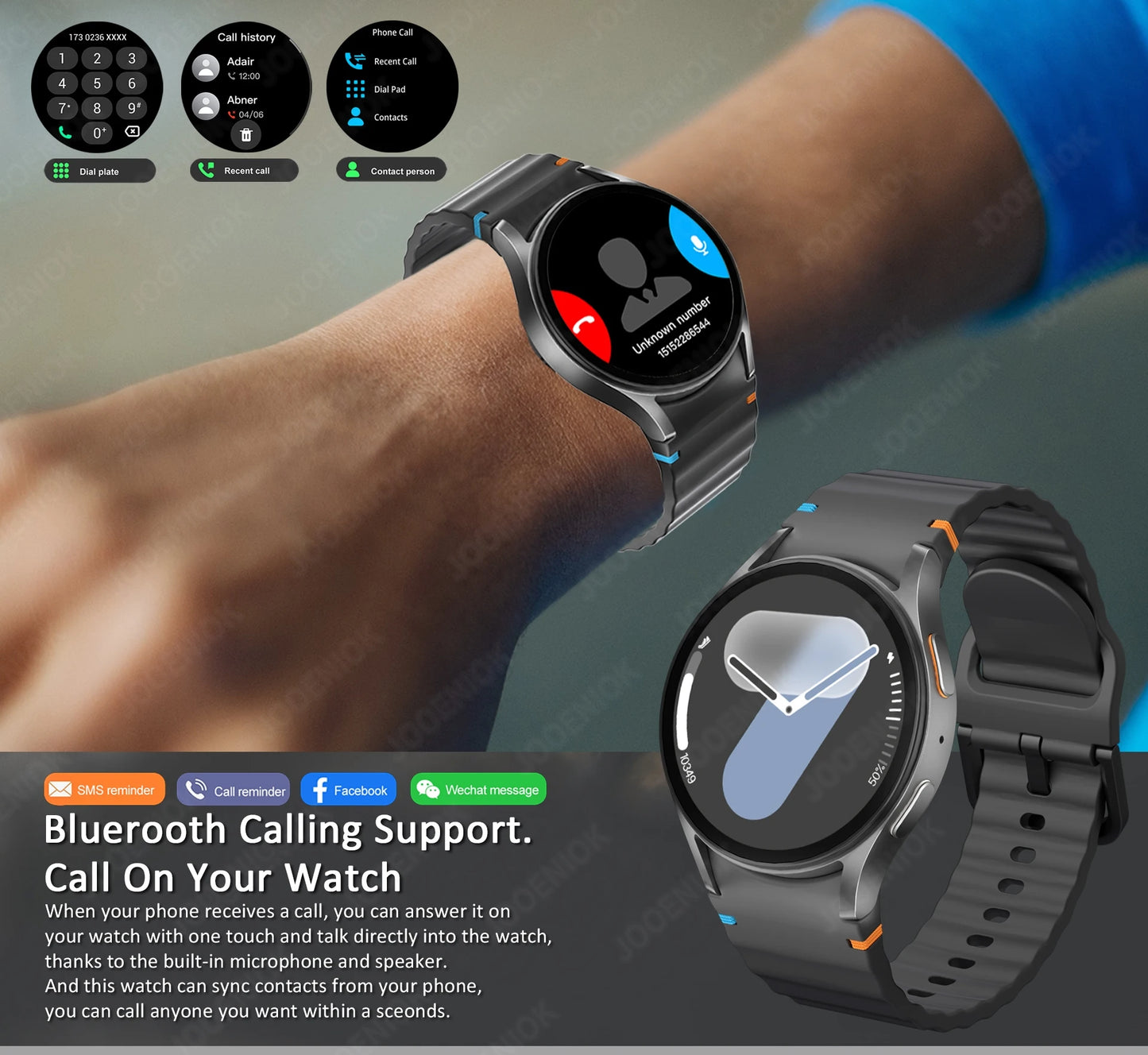 For Galaxy Watch 7 Smart Watch Men Women AMOLED HD Screen Compass Heart Rate Fitness Sport Waterproof Bluetooth Call Smartwatch