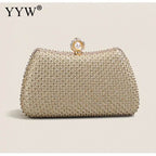 2023 Trend Evening Clutch Bags Women Shinny Clutches Purse Crystal Wedding Chain Shoulder Handbags Golden Moon Luxury Sac A Main - Imbasat