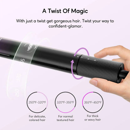 KIPOZI V7 Pro Hair Straightener Curler 2 in 1 Dual Voltage Titanium Straighteners For Salon Auto Shut Off Flat Iron  Purple