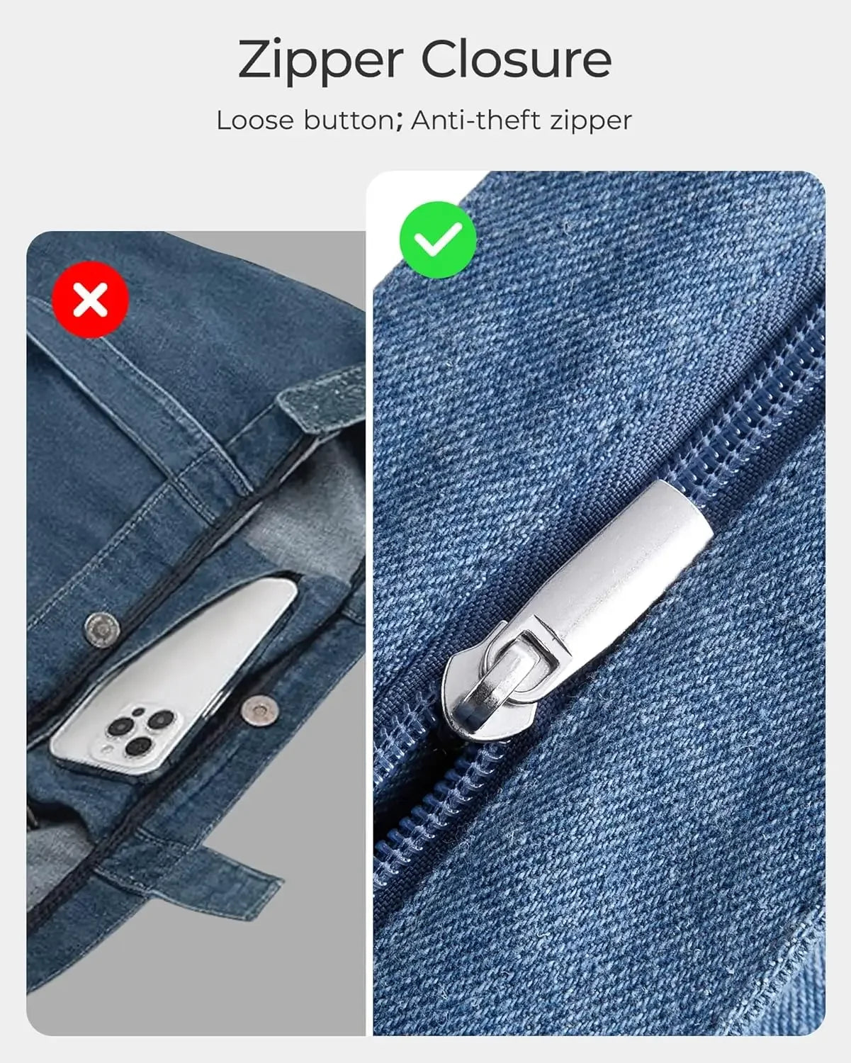 BAGSMART  Casual Lightweight Denim Shoulder Handbag