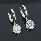 Gold Hoop Earrings Genuine 925 Silver 1CT 2CT Moissanite