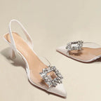 Summer New Women Shoes Transparent Slim Heel Toe Sandals Fashion Pointed High Heel Single Shoes for Women Zapatos De Mujer - Imbasat