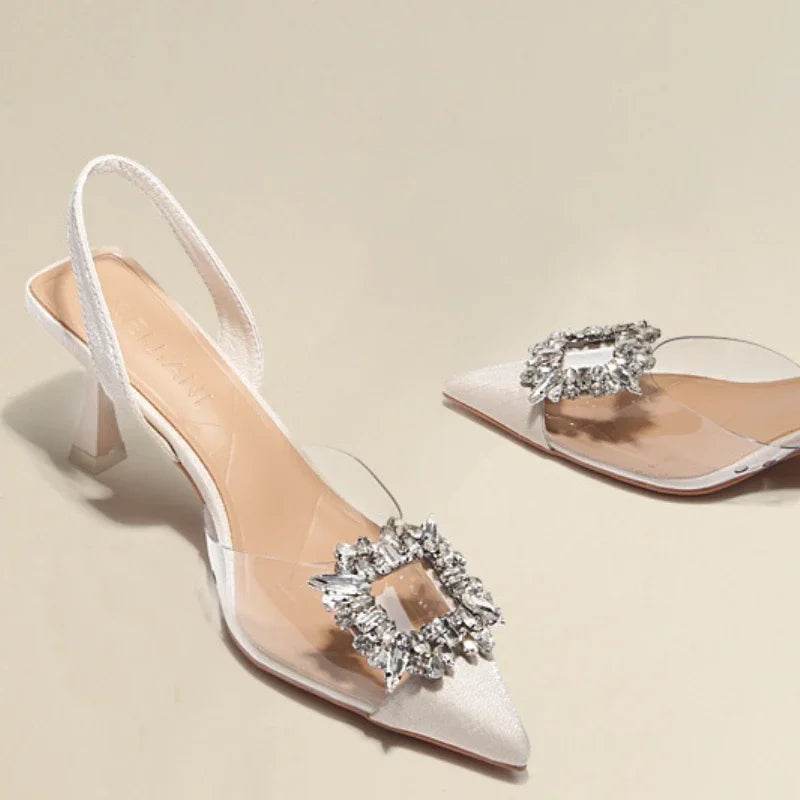 Summer New Women Shoes Transparent Slim Heel Toe Sandals Fashion Pointed High Heel Single Shoes for Women Zapatos De Mujer - Imbasat