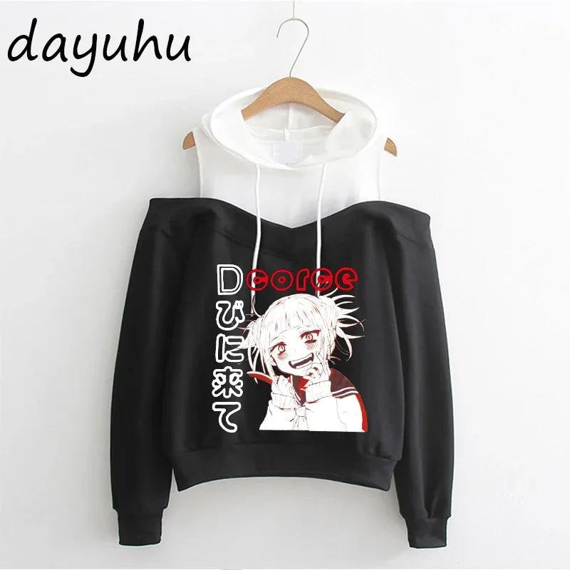 Goth Anime Hoodie Aesthetic Sweatshirt Gothic Punk Grunge Streetwear