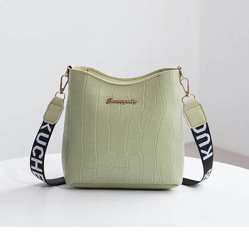 Women Crocodile Pu Leather Messenger Bags Large Capacity Women Bags Handbags Ladies Casual Totes Satchel Women Shoulder Bag - Imbasat