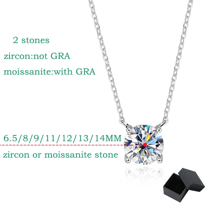 Smyoue White Gold Plated 1-10CT Moissanite Necklace