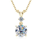 Anziw 1CT 2CT 3CT Moissanite Pendant Necklace