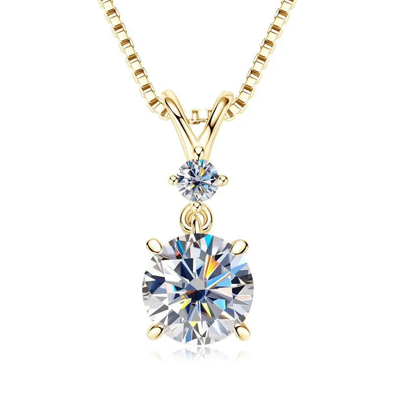 Anziw 1CT 2CT 3CT Moissanite Pendant Necklace