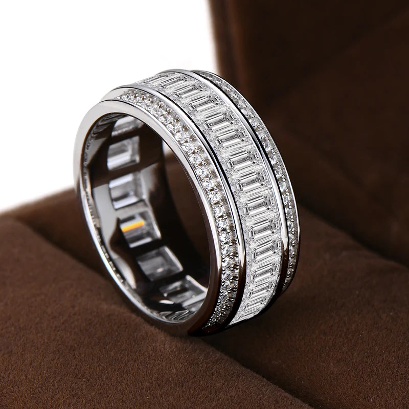 ANZIW Luxury 5A CZ Full Eternity Ring Band Silver 925 Rings