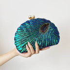 Evening Bags Luxury Lady Novelty Purses for Weddings Party Peacock Shape Design Party Clutches Blue Clutch Bag Women Handbags - Imbasat