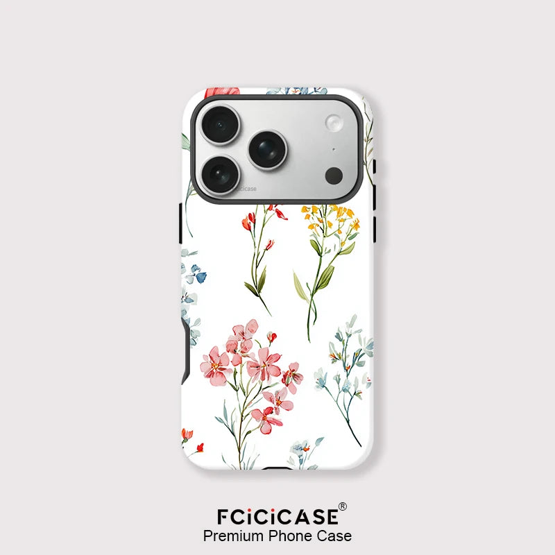 Fcicicase 2-in-1 Magnetic iPhone Case Matte Acrylic Flower