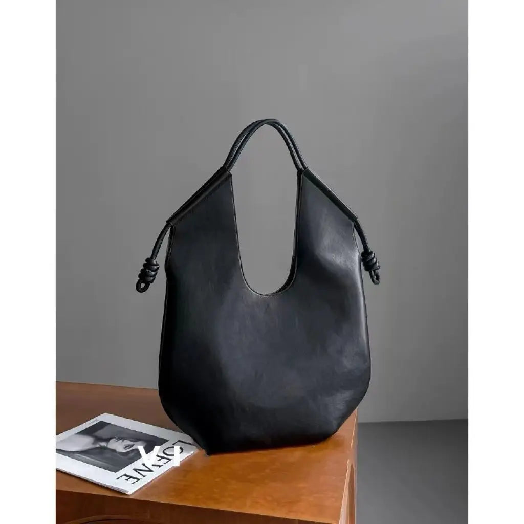 Womens Black Handbag Minimalist Casual Tote Bag Large-capacity Commuting Shoulder Armpit Large Handbag Designer Business Clutch