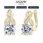 925 Sterling Silver Infinity 4.10ctw. Moissanite Drop Earrings