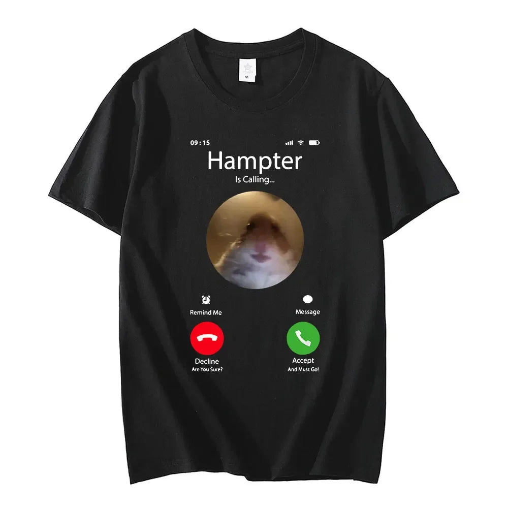 90s Dank Meme Hamster Staring Front Camera Hampter Calling Tee