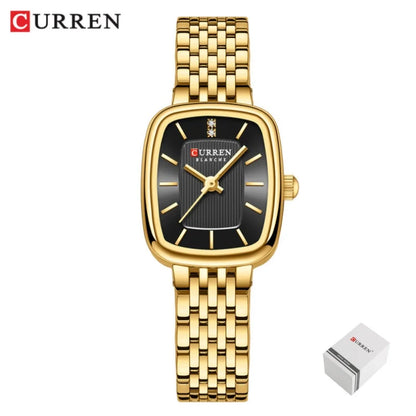 CURREN 9093 Fashion Quartz Women Watch Simple Elegant Square Dial Gold Stainless Steel Strap Waterproof Leisure Business Watches