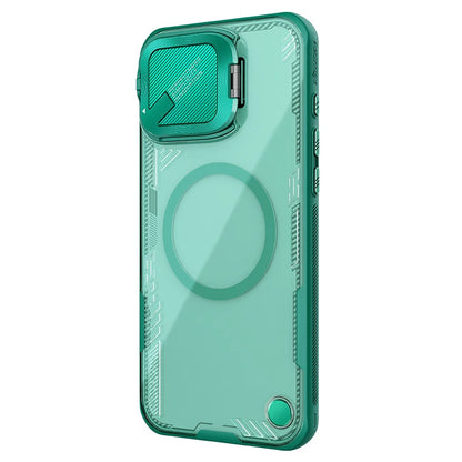 Nillkin-magnetic case for iPhone 16 series, Transparent PC Back cover, TPU frame, lens protection stand, MagSafe, Full Coverage