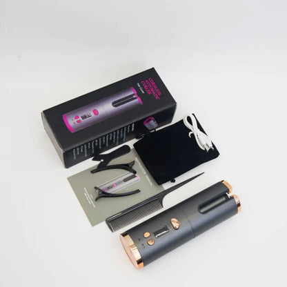 Hair Curler Set Cordless Automatic Rotating Hair Curler Curling Iron LED Display Temperature Adjustable Styling Tools Wave Styer