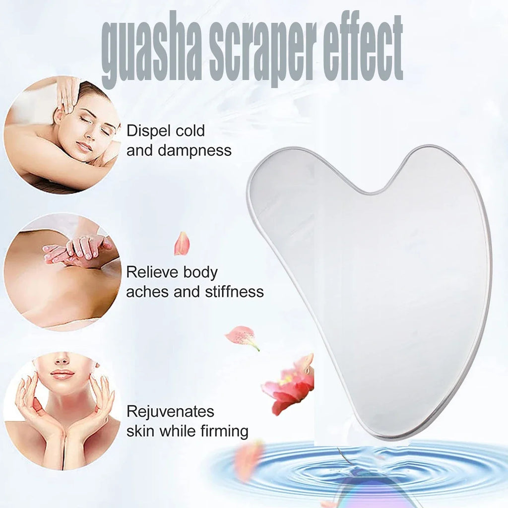 Stainless Steel Gua Sha Scraper Face Massager Neck Guasha Detox