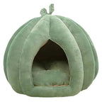 Pumpkin Cat Bed Deep Sleep Comfort House Enclosed