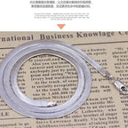 Luxury 925 Silver 4MM chain Necklace for Women Luxury Couple Fine Jewelry Blade Chain wedding gift choker Clavicle - Imbasat