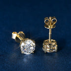 Anziw Pure 10K 14K Gold Stud Earrings D0.80CT Moissanite Earrings