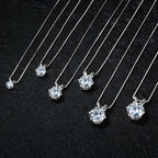 5-11mm 4CT 5CT D-E Moissanite Solitaire Pendant Necklace For Women Real 925 Silver