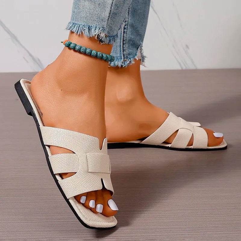 Summer Women Slippers Fashion Beach Flats Shoes 2024 New Casual Sandals Dress Walking Flip Flops Open Toe Slides Mujer Zapatos - Imbasat