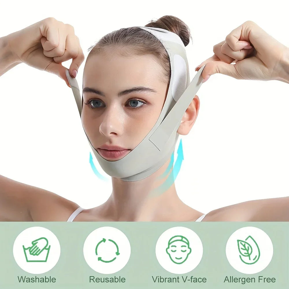 Reusable Face Slimming Bandage V Line Chin Cheek Lift Up Belt Facial Massage Strap Face
